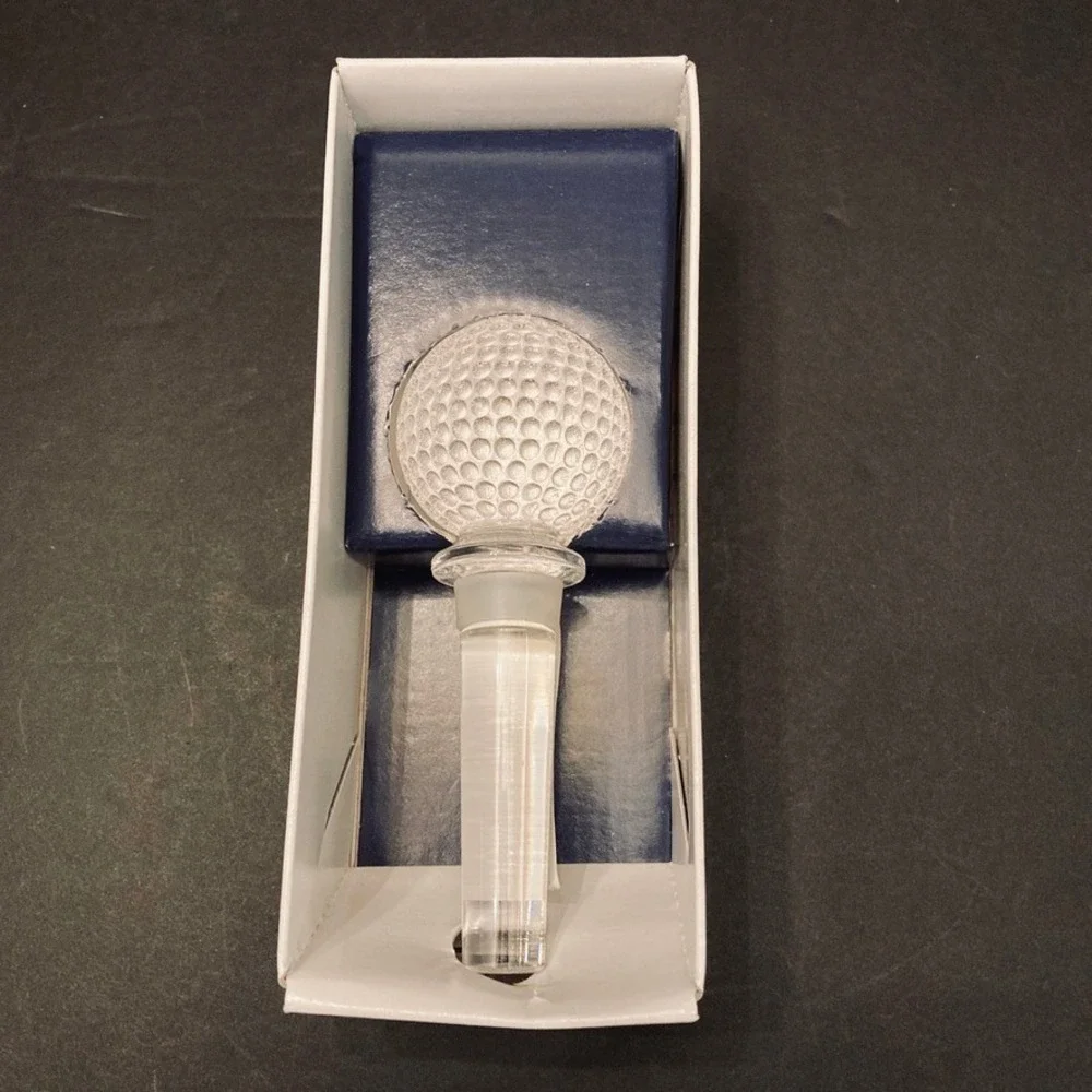 Mikasa Tee Time Lead Crystal Golf‎ Ball Bottle Stopper NEW Austria 4.5